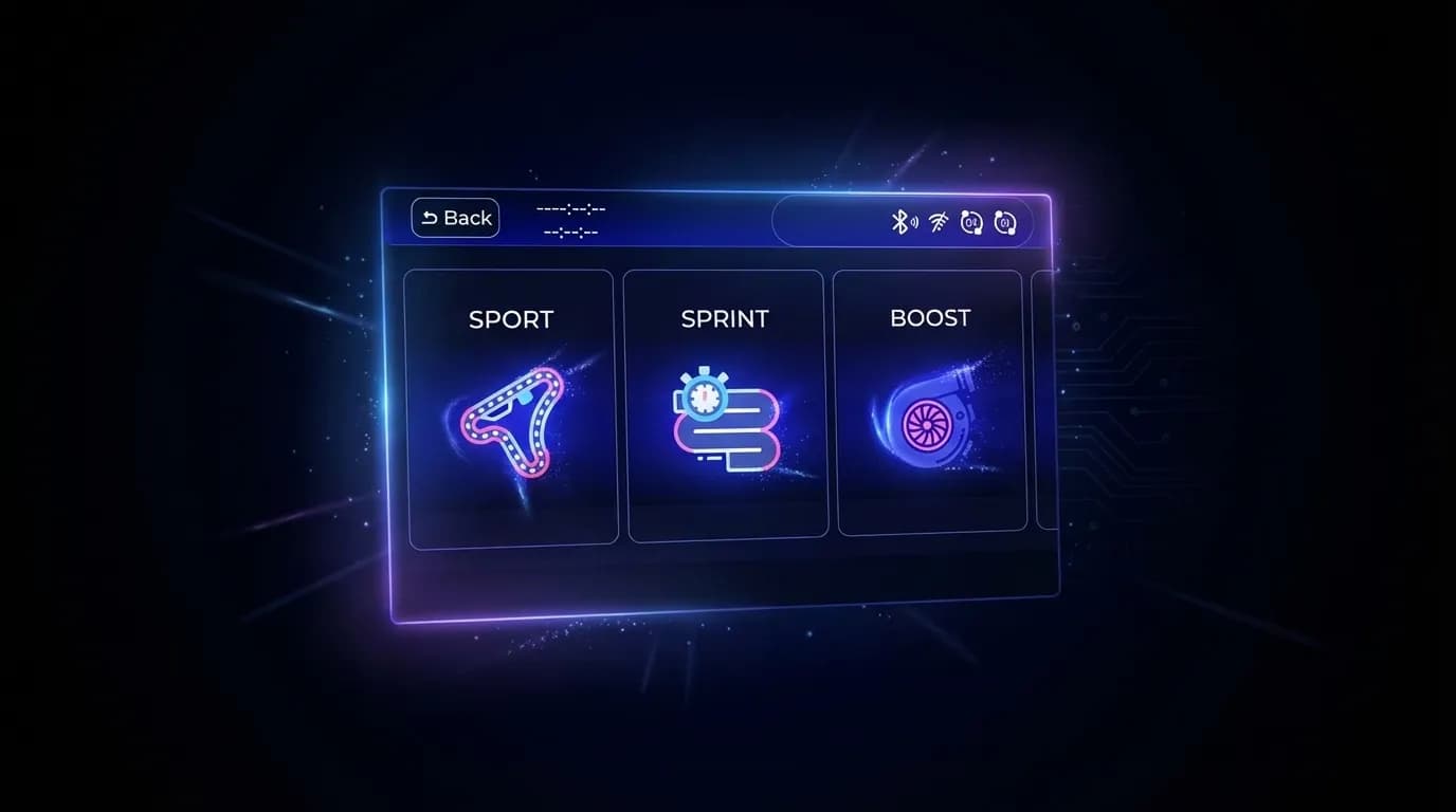 BYTEREAD OS showing Sport, Sprint, and Boost dashboard modes